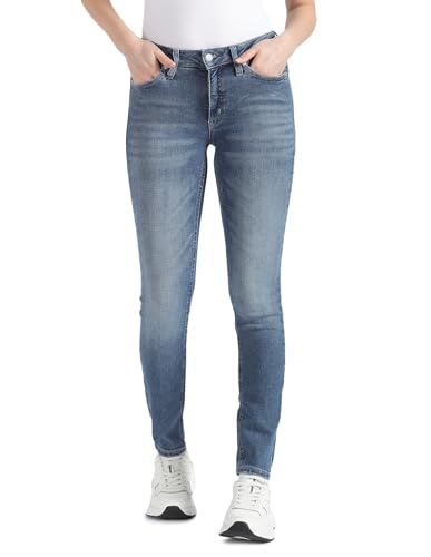 Calvin Klein Jeans Damen Jeans Mid Rise Skinny Fit, Blau (Denim Medium), 29W / 32L von Calvin Klein Jeans