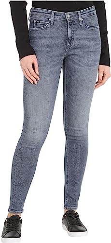 Calvin Klein Jeans Damen Jeans Mid Rise Skinny Fit, Grau (Denim Grey), 25W / 32L von Calvin Klein Jeans