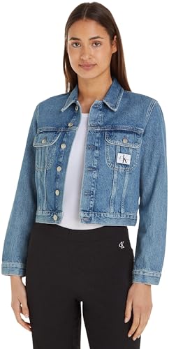 Calvin Klein Jeans Damen Jeansjacke Cropped 90s Denim Jacket Kurz, Blau (Denim Light), L von Calvin Klein Jeans