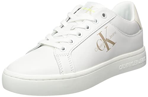 Calvin Klein Jeans Damen Cupsole Sneaker Classic Fluo Contrast Wn Schuhe, Weiß (White/Ancient White), 39 EU von Calvin Klein Jeans