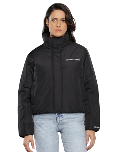 Calvin Klein Jeans Damen Short Lightweight Padded Jacket J20J221883 Gepolsterte Jacken, Schwarz (Ck Black), L von Calvin Klein