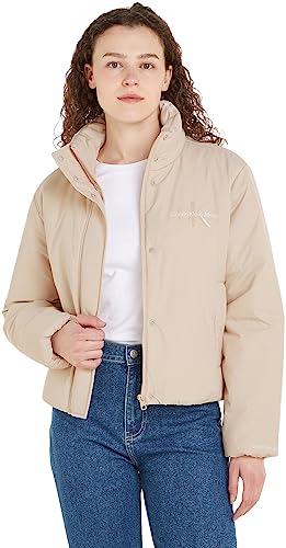 Calvin Klein Jeans Damen Short Lightweight Padded Jacket J20J221883 Gepolsterte Jacken, Beige (Putty Beige), L von Calvin Klein Jeans