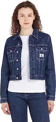 Calvin Klein Jeans Damen Cropped 90S Jacket J20J221816 Jeansjacken, Denim (Denim Medium), XS von Calvin Klein Jeans