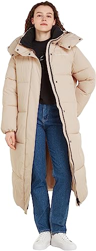 Calvin Klein Jeans Damen Non DOWN Oversized Long Puffer J20J221888 Gepolsterte Mäntel, Beige (Putty Beige), XL von Calvin Klein Jeans