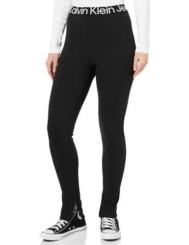 Calvin Klein Jeans Damen Leggings Logo Tape Milano Leggings Sport, Schwarz (Ck Black), XXXL von Calvin Klein Jeans