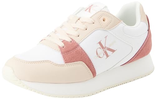 Calvin Klein Jeans Damen Low LACE Mix ML BTW YW0YW01436 Runner Sneaker, Weiß (Bright White/Whisper Pink), 37 EU von Calvin Klein Jeans