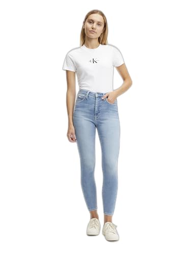 Calvin Klein Jeans Damen MID Rise Skinny J20J221580 Hosen, Denim (Denim Light), 27W / 34L von Calvin Klein Jeans