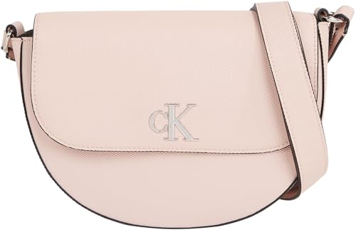 Calvin Klein Jeans Damen Umhängetasche Minimal Monogram Saddle Bag Klein, Rosa (Pale Conch), Einheitsgröße von Calvin Klein