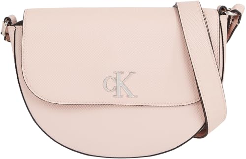 Calvin Klein Jeans Damen Umhängetasche Minimal Monogram Saddle Bag Klein, Rosa (Pale Conch), Einheitsgröße von Calvin Klein Jeans