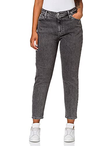 Calvin Klein Jeans Damen Mom Jeans Hose, Denim Grey, 25W Short von Calvin Klein Jeans