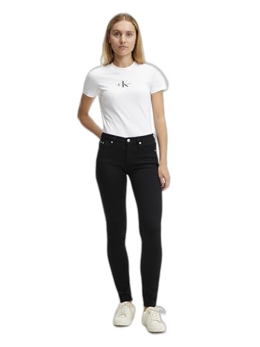 Calvin Klein Jeans Damen MID Rise Skinny J20J221582 Hosen, Denim (Denim Black), 24W / 32L von Calvin Klein Jeans