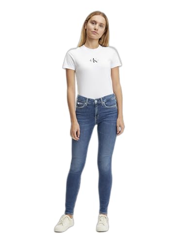 Calvin Klein Damen Jeans Hose Mid Rise Skinny Fit, Blau (Denim Dark), 36W/32L von Calvin Klein