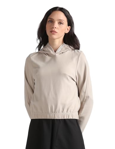 Calvin Klein Jeans Damen Hoodie Milano mit Kapuze, Beige (Plaza Taupe), S von Calvin Klein Jeans