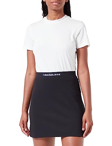 Calvin Klein Jeans Damen Rock Logo Waistband Milano Minirock, Schwarz (Ck Black), L von Calvin Klein Jeans