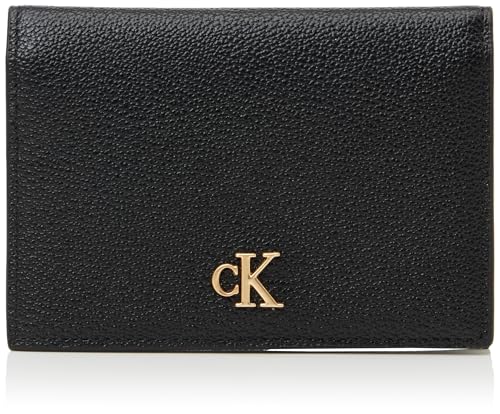 Calvin Klein Damen Kartenetui Monogram Flap aus Leder, Schwarz (Black), Einheitsgröße von Calvin Klein