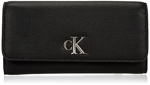 Calvin Klein Jeans Damen MINIMAL Monogram LONGFOLD K60K610106 Geldbörsen, Schwarz (Black) von Calvin Klein Jeans