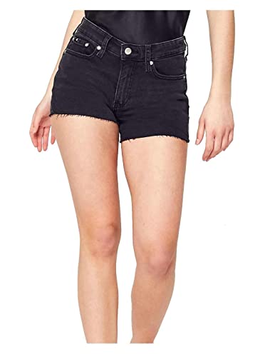 Calvin Klein Jeans Damen Mittelhohe Shorts Hose, Denim Black, 31W von Calvin Klein Jeans