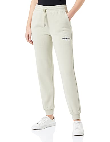 Calvin Klein Jeans Damen MONOLOGO Cuffed Jog Pants J20J218971 Jogginghosen, Grün (Wheat Fields), M von Calvin Klein Jeans