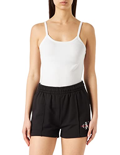 Calvin Klein Jeans Damen Monogram Logo Sweatshort Hose, Ck Black, XS von Calvin Klein Jeans