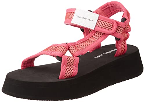 Calvin Klein Jeans Damen Sandalen Prefresato Sandal Webbing Mesh Sommer, Rosa (Raspberry Sorbet), 38 von Calvin Klein Jeans