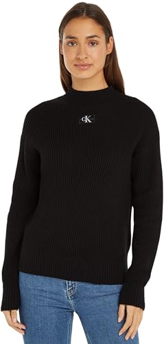 Calvin Klein Jeans Damen Pullover Strickpullover, Schwarz (Ck Black), XXL von Calvin Klein