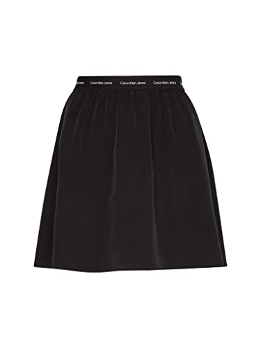 Calvin Klein Jeans Damen Repeat Logo Elastic Skirt Rock, Ck Black, 34 von Calvin Klein Jeans