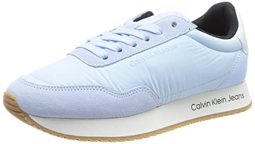 Calvin Klein Jeans Damen Runner Sneaker Retro Softny Sportschuhe, Blau (Chambray Sky/Black/Creamy), 41 von Calvin Klein Jeans