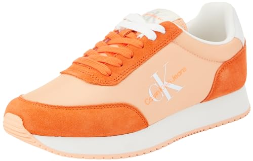 Calvin Klein Jeans Damen Runner Sneaker Retro Runner Low Lace Ny Ml low, Orange (Apricot Ice/Bright White), 36 EU von Calvin Klein Jeans