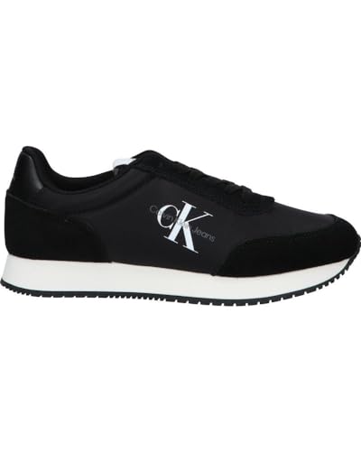 Calvin Klein Jeans Damen Runner Sneaker Retro Runner Low Lace Ny Ml low, Mehrfarbig (Black/Bright White), 38 EU von Calvin Klein Jeans