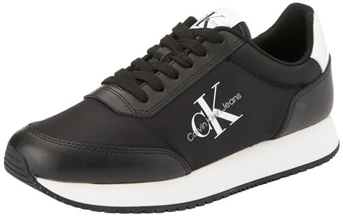 Calvin Klein Jeans Damen Sneaker Runner Low Lace Schuhe, Schwarz (Black/Bright White), 40 von Calvin Klein Jeans