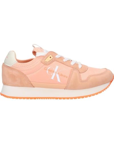 Calvin Klein Jeans Damen Runner Sneaker Runner Sock Laceup Ny-Lth Wn Sportschuhe, Orange (Apricot Ice/Bright White), 41 EU von Calvin Klein Jeans