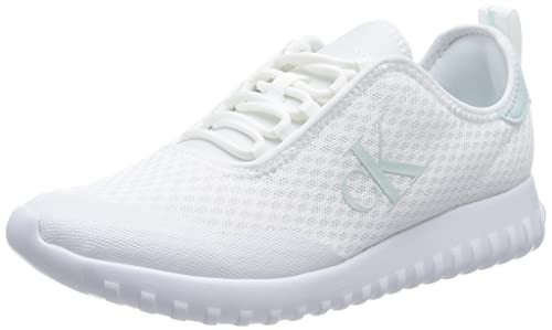 Calvin Klein Jeans Damen Runner Sneaker Spor Run Eva Slipon Over Mesh Sportschuhe, Weiß (White/Creamy White), 41 von Calvin Klein Jeans