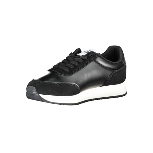 Calvin Klein Jeans Damen Runner Sneaker Sportschuhe, Schwarz (Black/White), 36 von Calvin Klein Jeans