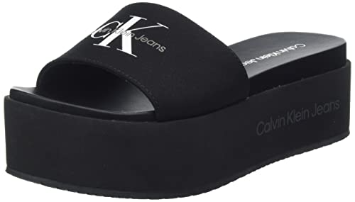 Calvin Klein Jeans Damen Sandalen Flatform Plateau, Schwarz (Black), 38 von Calvin Klein Jeans