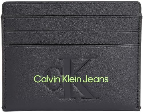 Calvin Klein Jeans Damen Kartenetui Sculpted Cardcase mit RFID-Schutztechnologie, Schwarz (Black/Dark Juniper), Einheitsgröße von Calvin Klein