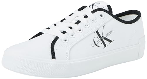 Calvin Klein Jeans Damen Skater Vulcanized Low CS ML MR YW0YW01453 Vulkanisierte Sneaker, Weiß (Bright White/Black), 39 EU von Calvin Klein Jeans