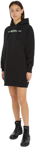 Calvin Klein Jeans Damen Slogan Dress J20J223257 Hoodie-Kleider, Schwarz (Ck Black), S von Calvin Klein Jeans