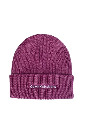 Calvin Klein Jeans Damen Strickmütze INSTITUTIONAL Patch Beanie aubergine (63) 000 von Calvin Klein Jeans