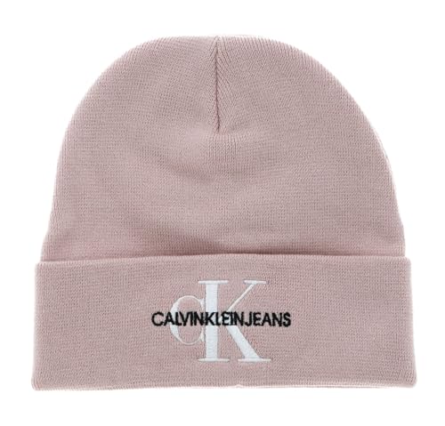 Calvin Klein Jeans Damen Strickmütze Monogram Beanie Wintermütze, Rosa (Pale Conch), Onesize von Calvin Klein Jeans