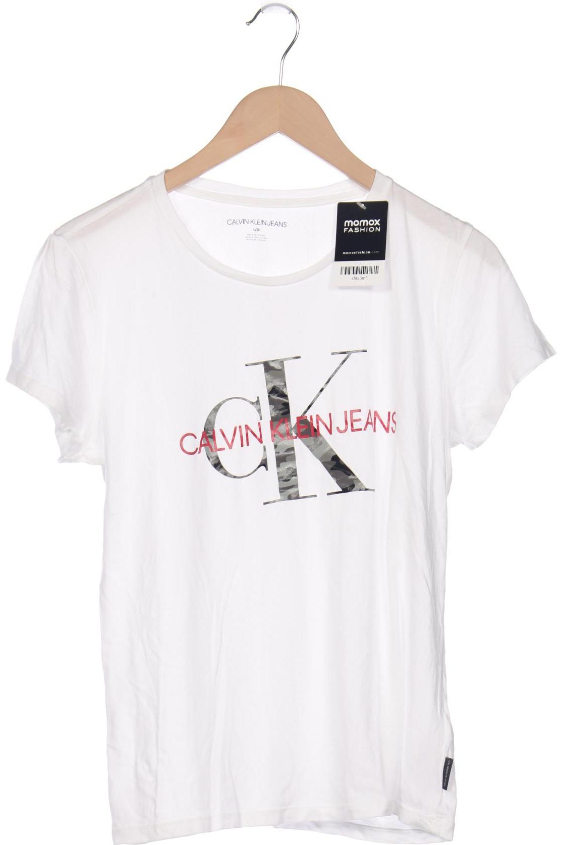 Calvin Klein Jeans Damen T-Shirt, weiß, Gr. 42 von Calvin Klein Jeans