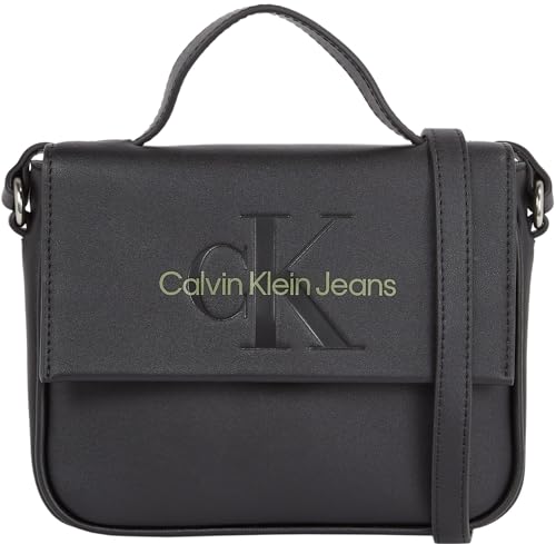 Calvin Klein Jeans Damen Umhängetasche Klein, Schwarz (Black/Dark Juniper), Einheitsgröße von Calvin Klein