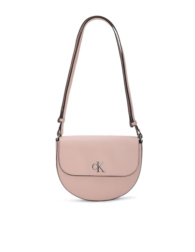 Calvin Klein Jeans Damen Umhängetasche Minimal Monogram Saddle Bag Klein, Rosa (Pale Conch), Einheitsgröße von Calvin Klein Jeans