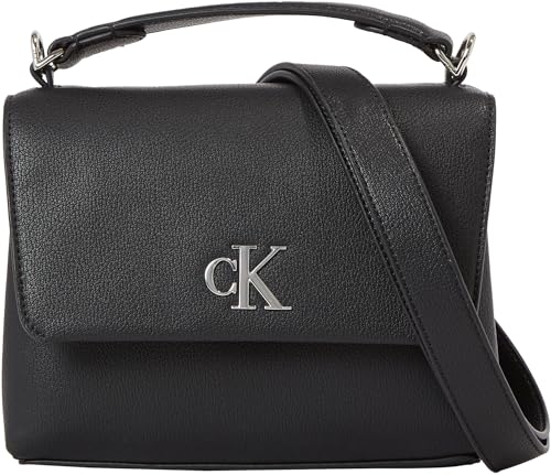 Calvin Klein Jeans Damen Umhängetasche Minimal Monogram Top Handle Klein, Schwarz (Black), Onesize von Calvin Klein Jeans