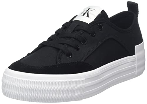 Calvin Klein Jeans Damen Vulcanized Sneaker Vulc Flatform Bold Irreg Lines Plateau, Schwarz (Black), 40 von Calvin Klein Jeans