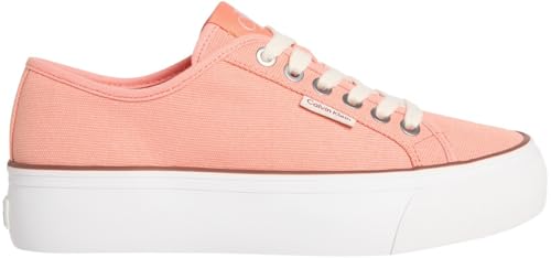Calvin Klein Damen Vulc Flatform Ctn Logo Tag Yw0yw01838 Low Top, Orange (Powder Orange/Cappuccino), 40 EU von Calvin Klein