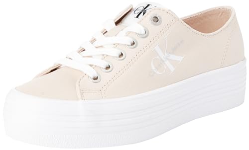 Calvin Klein Jeans Damen Vulcanized Sneaker Vulc Flatform Essential Mono Plateau, Rosa (Whisper Pink/Bright White), 36 von Calvin Klein Jeans