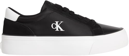 Calvin Klein Damen Vulc Flatform Mg Nylon Mix Yw0Yw01896 Low Top, Black (Black/Bright White), 41 EU von Calvin Klein