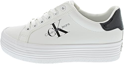 Calvin Klein Jeans Damen Vulcanized Sneaker Bold Lace Schuhe, Weiß (Bright White/Black), 37 von Calvin Klein Jeans