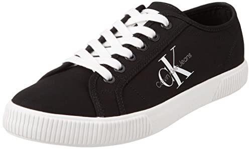 Calvin Klein Jeans Damen Vulcanized Sneaker Essential Vulcano Monogram Schuhe, Schwarz (Black/White), 39 von Calvin Klein Jeans