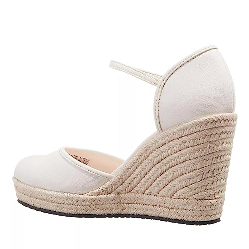 Calvin Klein Jeans Damen Wedges Sandalen mit Keilabsatz, Beige (Ancient White), 38 von Calvin Klein Jeans